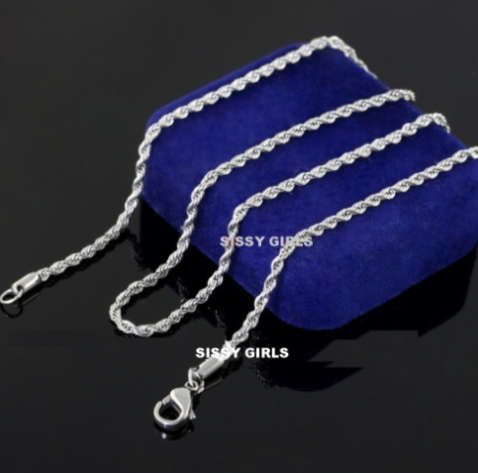 4mm 925 Sterling Silver(with 925 Marking) Imported Filled Rope Chain