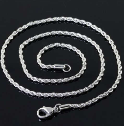4mm 925 Sterling Silver(with 925 Marking) Imported Filled Rope Chain