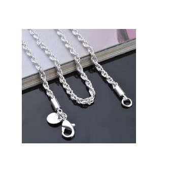4mm 925 Sterling Silver(with 925 Marking) Imported Filled Rope Chain