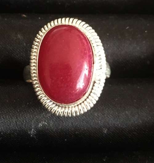 Amazing Sim Red Ruby Set in 925 Sterling Silver Imported Filled Ring with 925 Marking