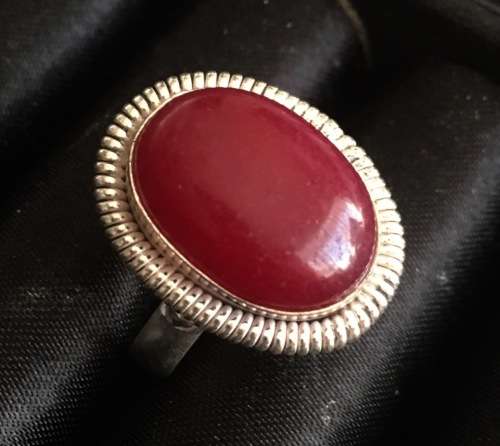 Amazing Sim Red Ruby Set in 925 Sterling Silver Imported Filled Ring with 925 Marking