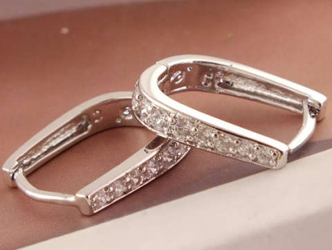 Petite Yet Sexy Diamante Set in 925 Silver Imported Filled Earrings