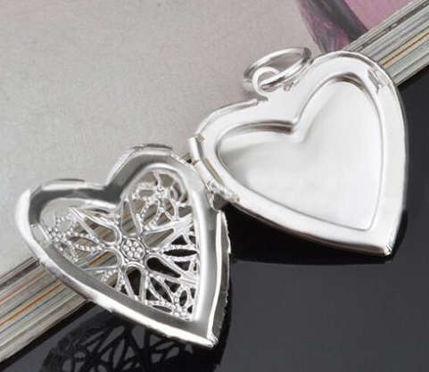 Sparkling Heart Shape Locket with 925 Sterling Silver Imported Filled Neck Chain