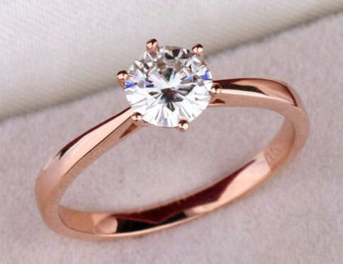 Elegant Diamante Set in 18ct Rose Gold Imported Filled Ring