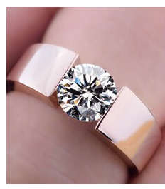 Fabulous 18ct Rose Gold Wedding/Engagement Ring Imported Filled Jewelry