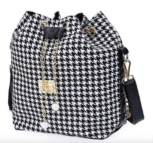 Bohemian Black  Bucket Drawstring Shoulder Cross-Body Bag