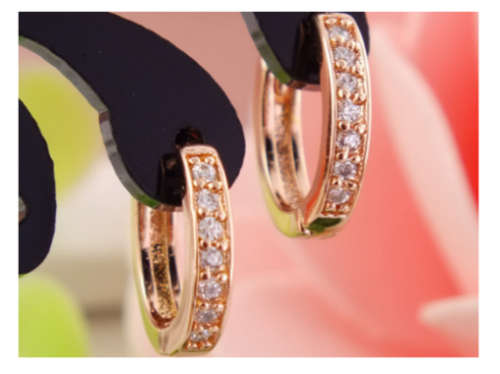 QUALITY  Diamante Set in 18ct Rose Gold Imported Filled Earrings