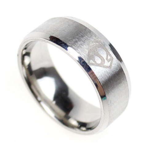 8mm SuperMan Unisex Ring  Titanium Stainless Steel IMPORTED Ring