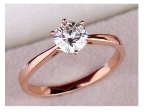 Elegant Diamante Set in 18ct Rose Gold Imported Filled Ring