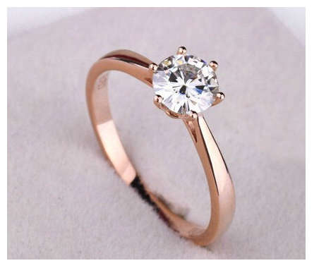 Elegant Diamante Set in 18ct Rose Gold Imported Filled Ring