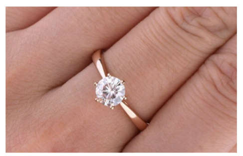 Elegant Diamante Set in 18ct Rose Gold Imported Filled Ring