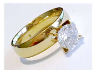 Bianca's Solitaire Diamante Engagement 18ct Yellow Imported Gold Filled Ring