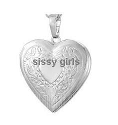 Sparkling 925 Sterling Silver Heart Shape Locket & Free  Neck Chain Imported Filed Jewelry