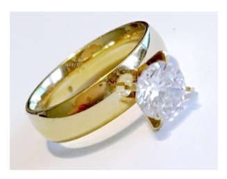 Bianca's Solitaire Diamante Engagement 18ct Yellow Gold Imported Filled Ring