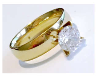 Bianca's Solitaire Diamante Engagement 18ct Yellow Gold Imported Filled Ring