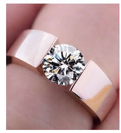 Fabulous 18ct Rose Gold Wedding/Engagement Ring Imported Filled Jewelry