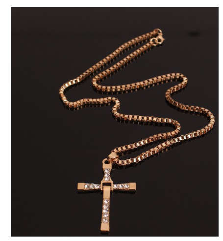 Stylish Sim Diamonds Set in 18ct Unisex Yellow Gold Filled Cross with  Free Matching Neck Chain