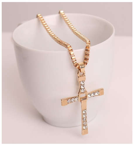 Stylish Sim Diamonds Set in 18ct Unisex Yellow Gold Filled Cross with  Free Matching Neck Chain