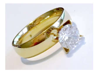 Bianca's Solitaire Diamante Engagement 18ct Yellow Gold Imported Filled Ring