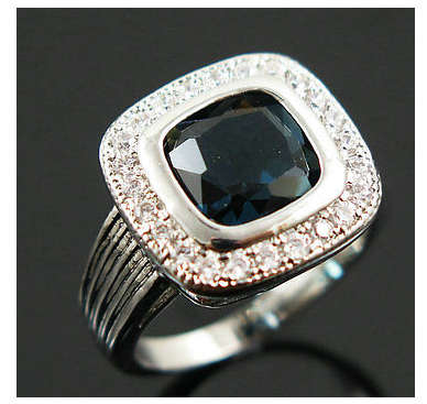 Fancy Cr Sapphire Set in 925 Sterling Silver Imported Filled Ring