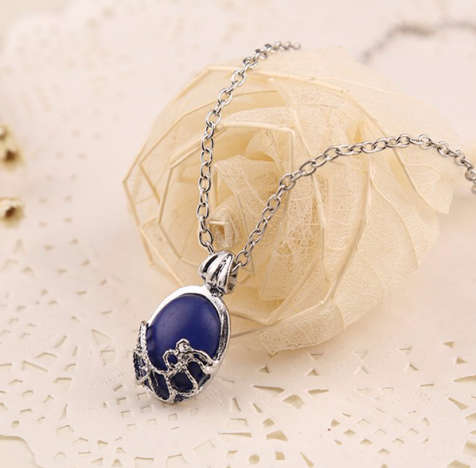 Dazzling Imported Blue Gemstone Pendant with Matching Neck Chain