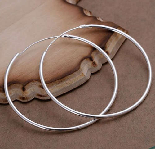 ** Eye Catching ** 48mm Big Circle Smooth Round Imported Earrings