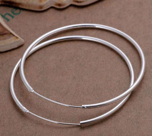 ** Eye Catching ** 48mm Big Circle Smooth Round Imported Earrings