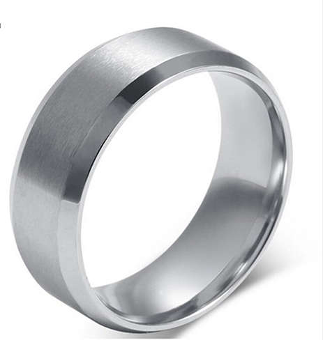 Elegant 316L Stainless Steel Unisex Imported Brush Finish Wedding/Engagement Ring