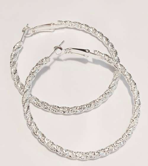 ** SissyGirls ** Imported Glitter Twisted Round Hoop Earrings