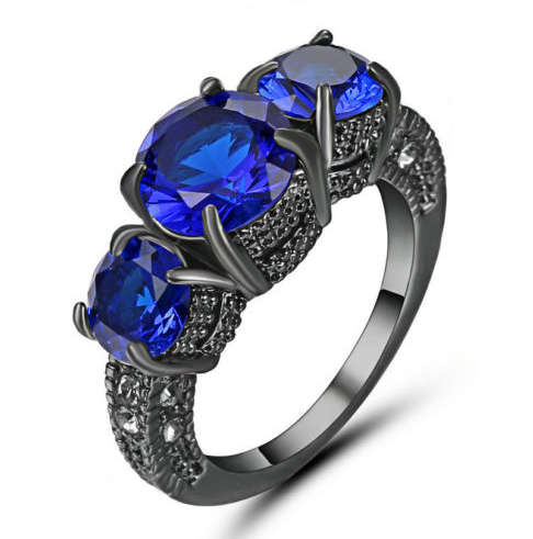 Dazzling Cr.Sapphire In Imported Engagement Ring