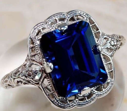 Charming Blue Cr.Sapphire Imported Ring