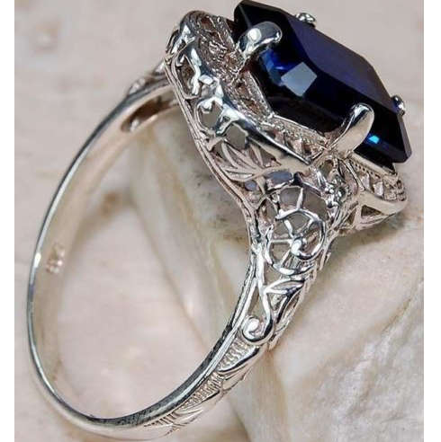 Charming Blue Cr.Sapphire Imported Ring