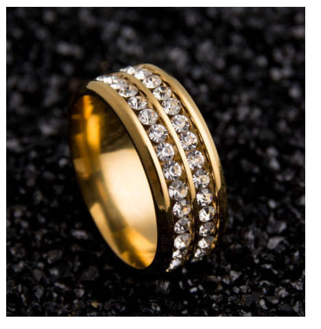 Gorgeous Unisex Cr.Diamond 14ct Yellow Rolled Gold Imported Engagement/Wedding Ring