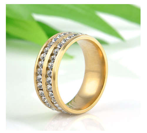 Gorgeous Unisex Cr.Diamond 14ct Yellow Rolled Gold Imported Engagement/Wedding Ring