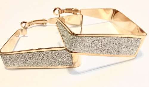 Attractive Square Cut Glitter Imported Earrings
