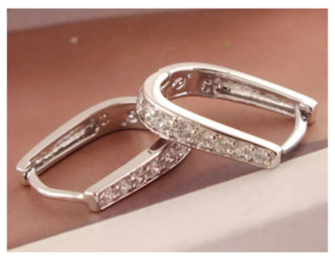 Petite Yet Sexy Cr.Diamond Set in 925 Silver Imported Filled Earrings