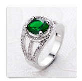 Attractive Crt. Green Peridot Set in 925 Sterling Silver Imported Filled Ring