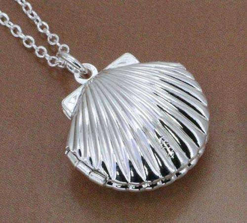 ** Flashing **New Shell Box Secret Pendant with Matching Necklace Chain