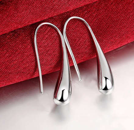 Unique 925 Sterling Silver -SISSYGIRLS-Filled Teardrop Earrings