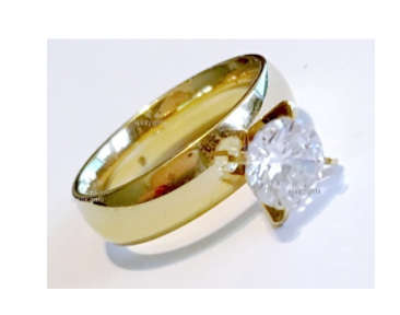 Bianca's Solitaire Diamante Engagement 14ct Yellow Gold Imported Filled Ring