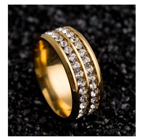 Gorgeous Unisex Cr.Diamond 14k Yellow Rolled Gold Imported Engagement/Wedding Ring