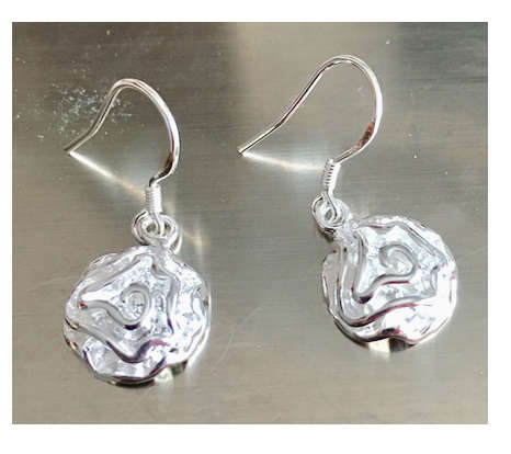 Stylish 925 Sterling Silver Imported Filled Rose Drop Earrings with 925 Stamp