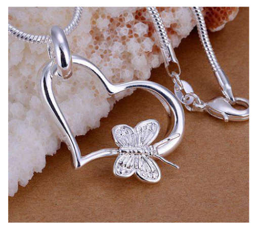 Dazzling 925 Sterling Silver Heart Shape Imported Filled Pendant with Matching Chain