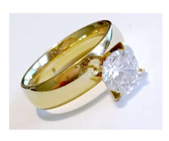 Bianca's Simulated Diamond Set in Yellow Rolled Gold Imported Ring