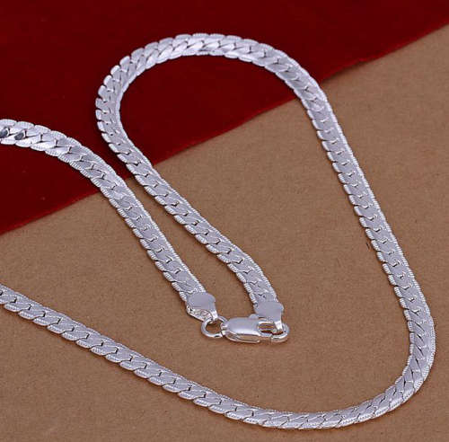 Sparkling Unisex (50cm) 925 Sterling Silver imported Filled Neck Chain  with 925 Marking