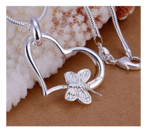 Dazzling 925 Sterling Silver Heart Shape Imported Filled Pendant with Matching Chain