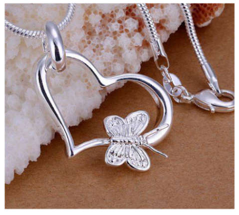 Dazzling 925 Sterling Silver Heart Shape Imported Filled Pendant with Matching Chain