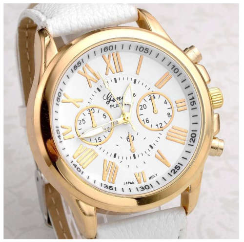 Fancy Gold & White Face Imported Watch
