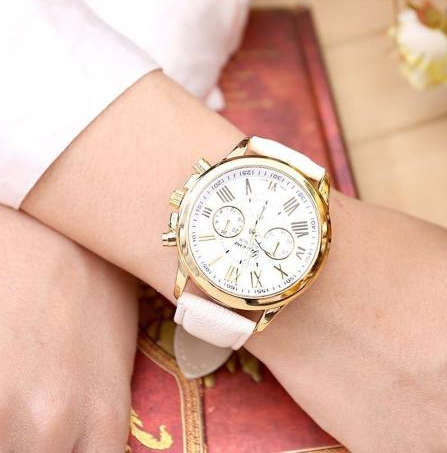 Fancy Gold & White Face Imported Watch