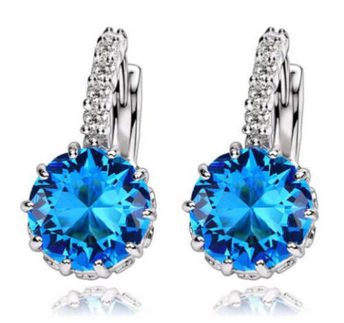 **SISSYGIRLS** Imported Sim.Topaz Set in White Gold Imported Filled Earrings